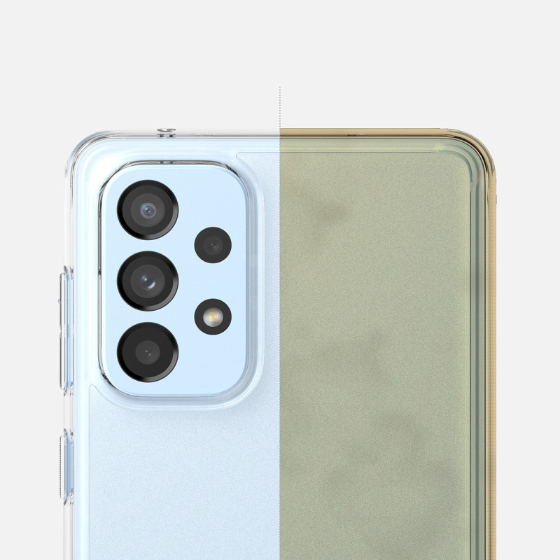 Galaxy A73 Fusion Matte pusiau permatomas dėklas su gelio rėmeliu