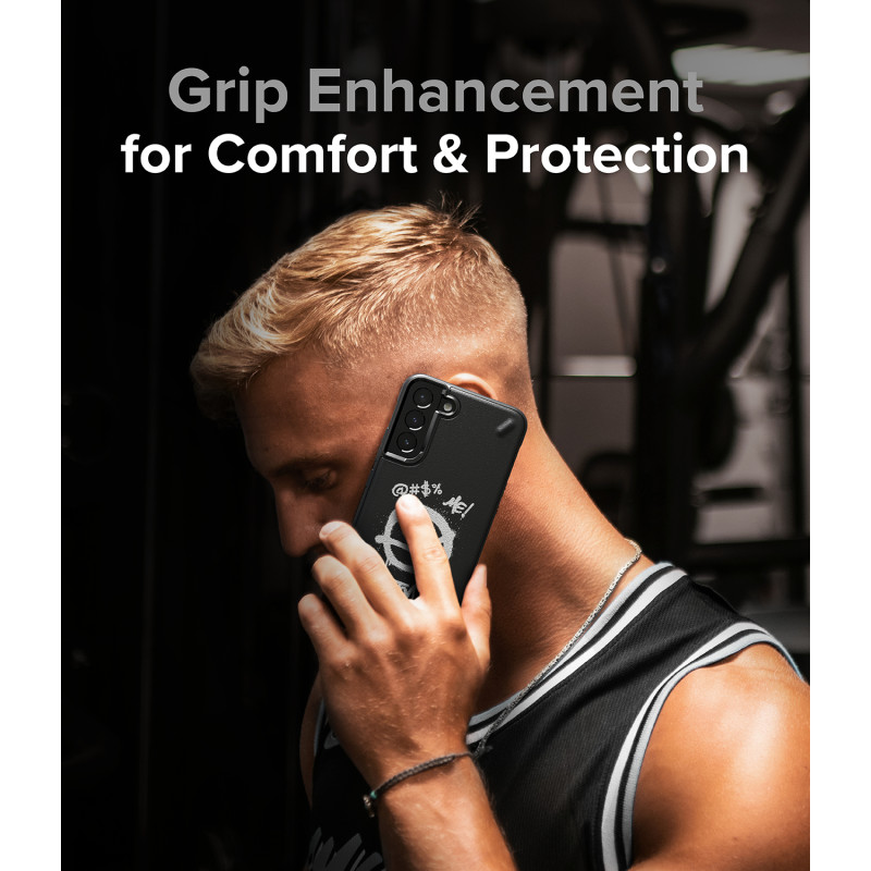 Patvarus Galaxy S22+ Onyx Design X juodas dėklas