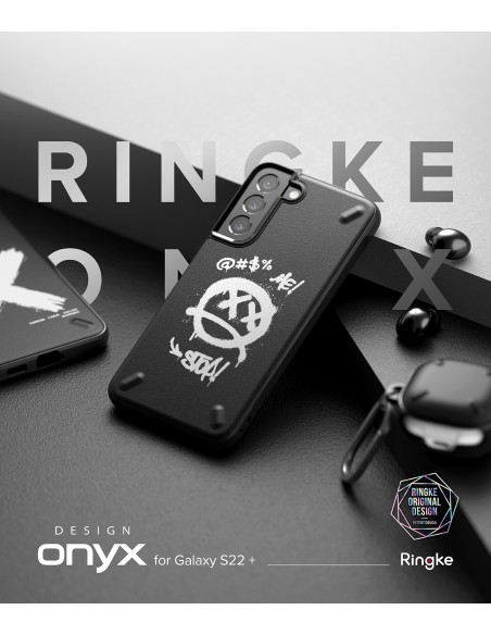 
Patvarus Galaxy S22+ Onyx Design Graffiti juodas dėklas
