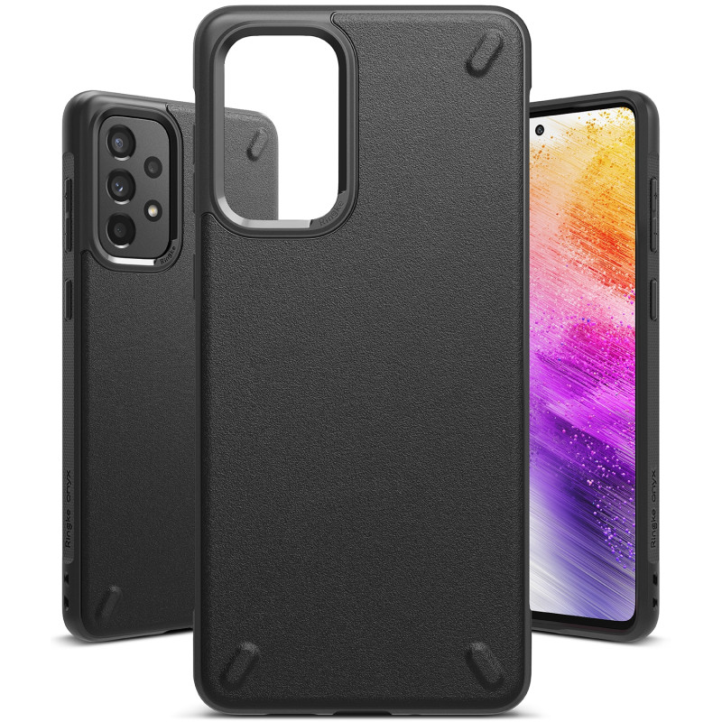 Patvarus ir lankstus dėklas Galaxy A73 Onyx juodas