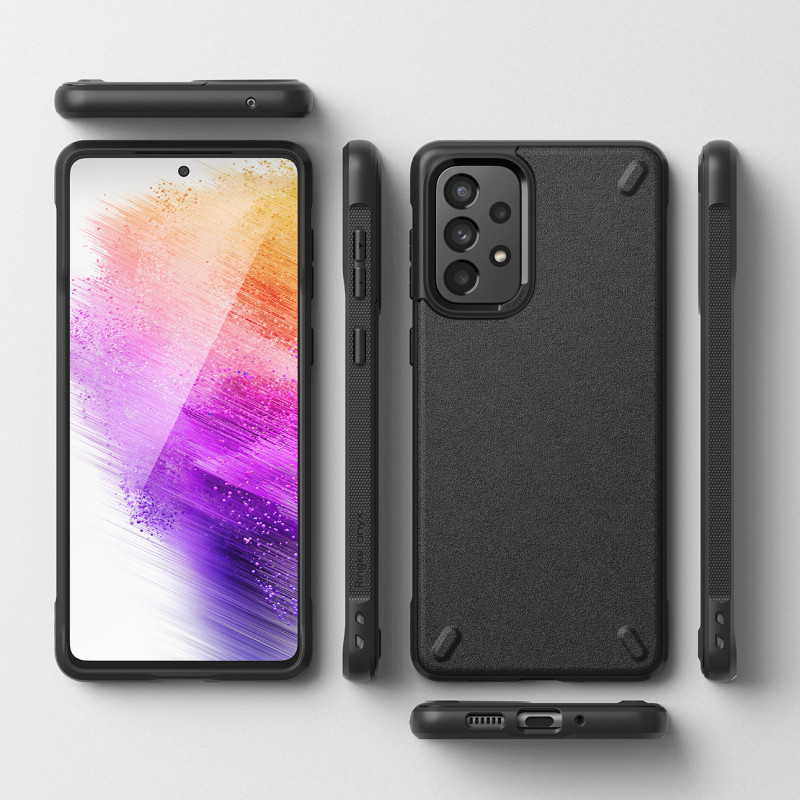 Patvarus ir lankstus dėklas Galaxy A73 Onyx juodas