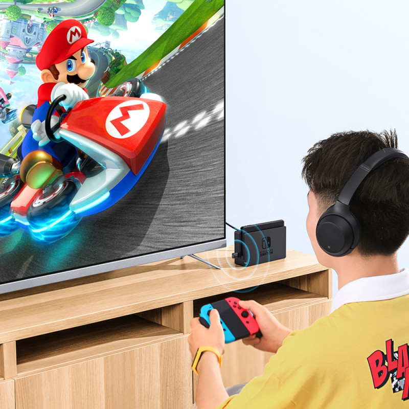 Bluetooth siųstuvo adapteris Playstation Nintendo Switch ausinėms, juodas