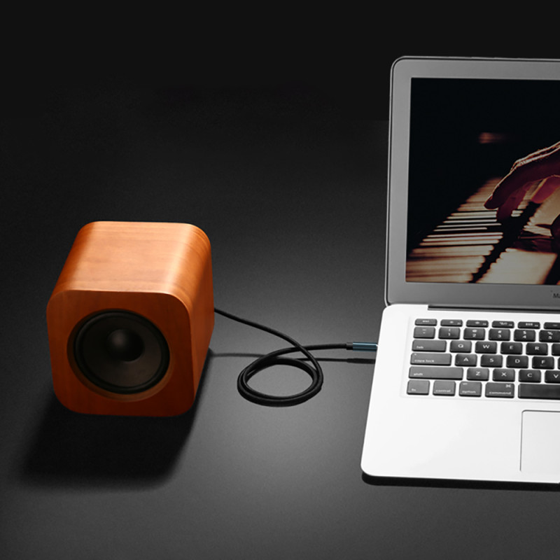 
Kabelis garso kampinis kabelis 2x mini lizdas 3,5 mm 0,5 m mėlynas
