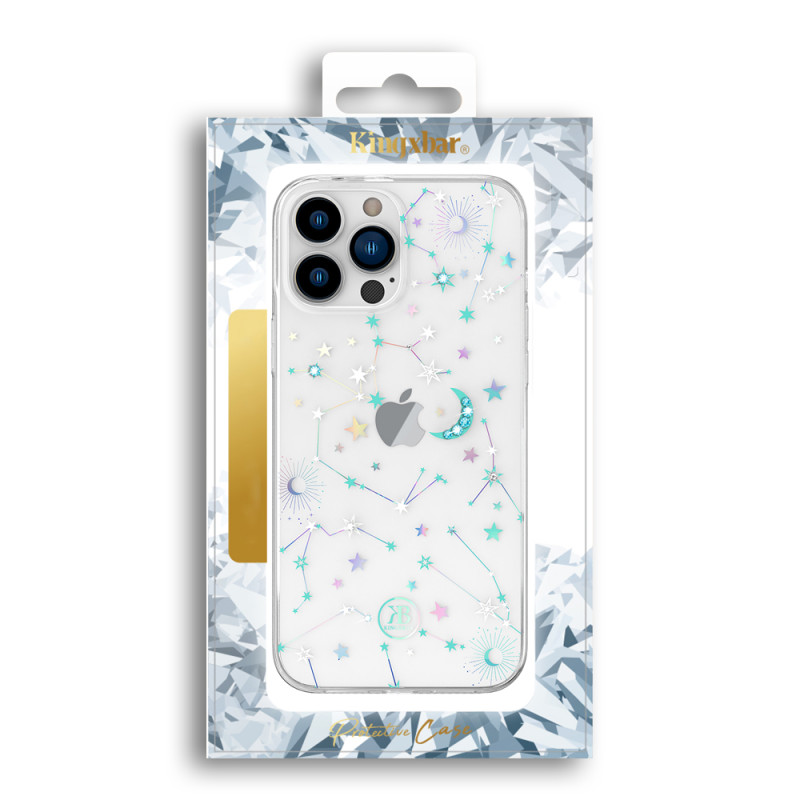Apsauginis dėklas iPhone 13 Pro Max su Swarovski Crystals Lucky Series Zodiac skaidrus