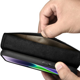 
Dėklas 2 viename odinis atverčiamas dangtelis iPhone 14 anti-RFID alyvos vaško piniginės dėklas juodas
