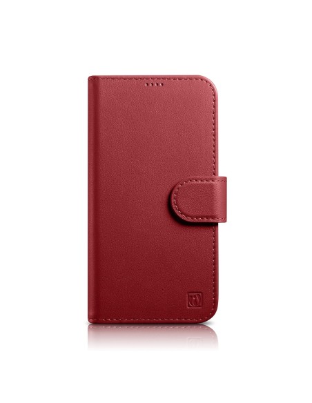 
2 viename odinis atverčiamas dangtelis iPhone 14 anti-RFID piniginės dėklas, raudonas
