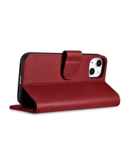 
2 viename odinis atverčiamas dangtelis iPhone 14 anti-RFID piniginės dėklas, raudonas
