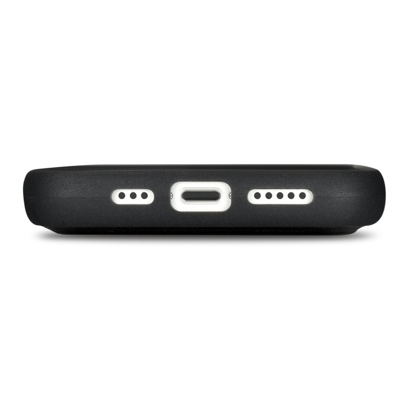 2in1 odinis atverčiamas dangtelis iPhone 14 Pro anti-RFID piniginės dėklas, juodas