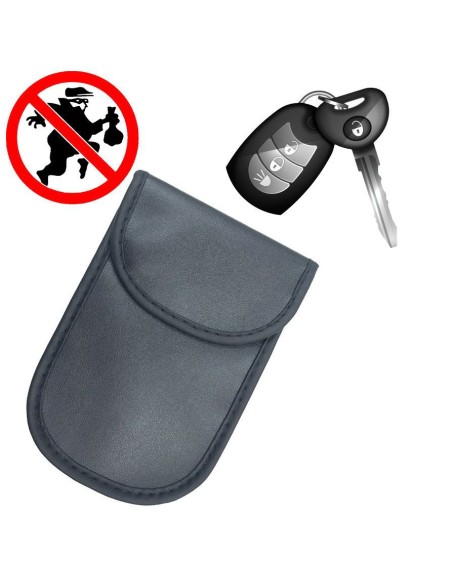 Apsaugos nuo vagystės dėklas automobilio raktams Faraday narvas 14x10cm juodas Apsaugos nuo vagystės dėklas automobilio raktams Faraday narvas 14x10cm juodas