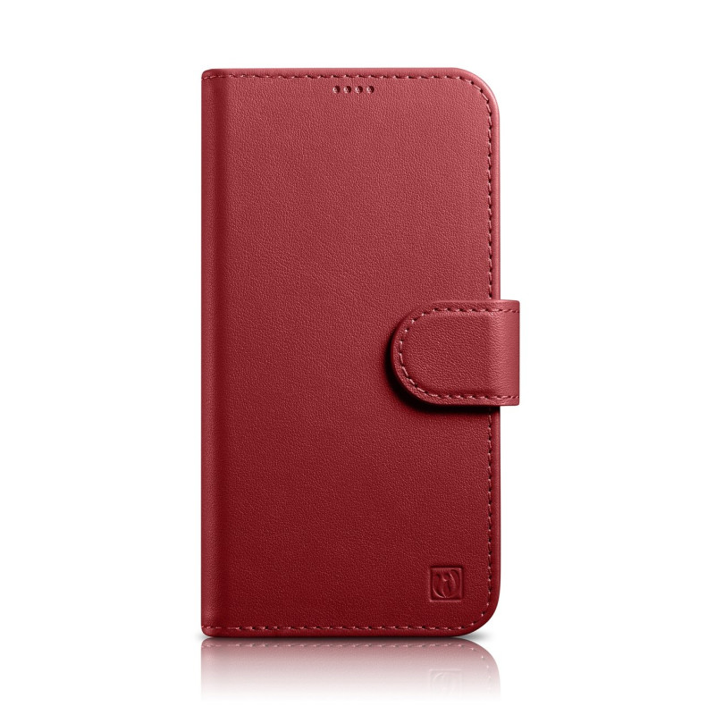 2in1 odinis dangtelis su apverčiamu iPhone 14 Pro anti-RFID piniginės dėklu, raudonas