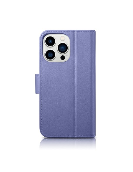 
2in1 odinis atverčiamas dangtelis iPhone 14 Pro anti-RFID piniginės dėklas Šviesiai violetinis
