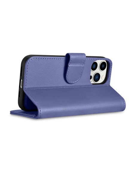 
2in1 odinis atverčiamas dangtelis iPhone 14 Pro anti-RFID piniginės dėklas Šviesiai violetinis
