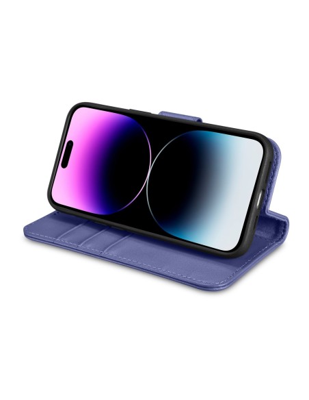 
2in1 odinis atverčiamas dangtelis iPhone 14 Pro anti-RFID piniginės dėklas Šviesiai violetinis
