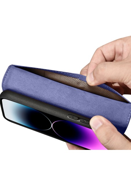 
2in1 odinis atverčiamas dangtelis iPhone 14 Pro anti-RFID piniginės dėklas Šviesiai violetinis
