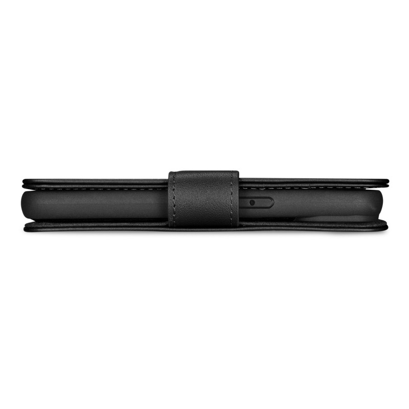 2 viename odinis atverčiamas dangtelis iPhone 14 Plus Anti-RFID piniginės dėklas, juodas