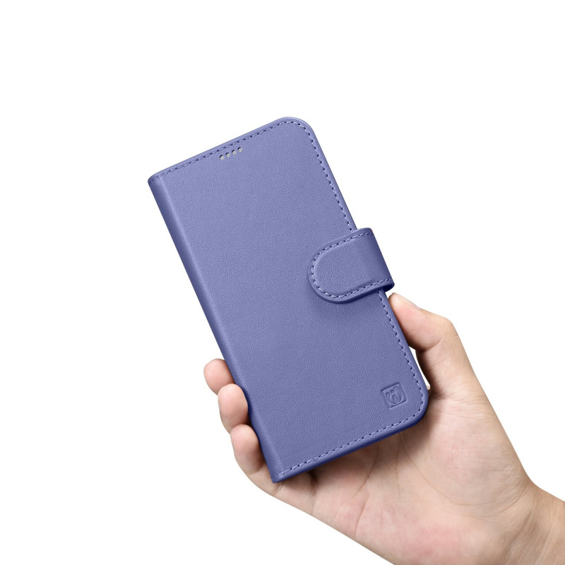 2 viename odinis atverčiamas dangtelis iPhone 14 Plus anti-RFID piniginės dėklas Šviesiai violetinis