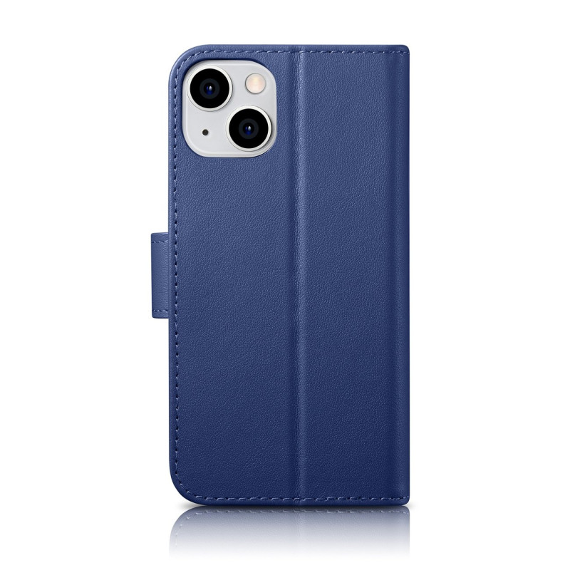 „2in1“ odinis atverčiamas dangtelis „iPhone 14 Plus Anti-RFID“ piniginės dėklas, mėlynas