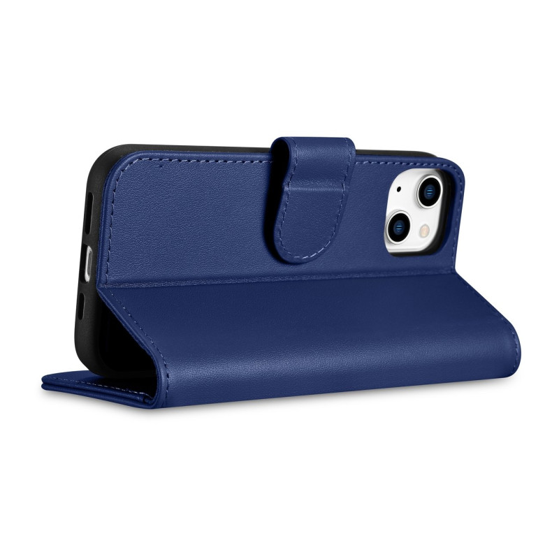 „2in1“ odinis atverčiamas dangtelis „iPhone 14 Plus Anti-RFID“ piniginės dėklas, mėlynas