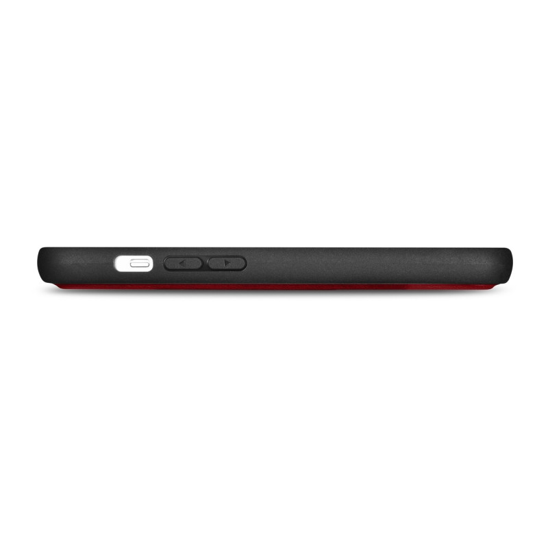 2 viename odinis atverčiamas dangtelis iPhone 14 Pro Max Anti-RFID piniginės dėklas, raudonas