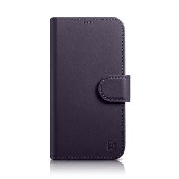 
2 viename odinis atverčiamas dangtelis iPhone 14 Pro Max Anti-RFID piniginės dėklas Tamsiai violetinis
