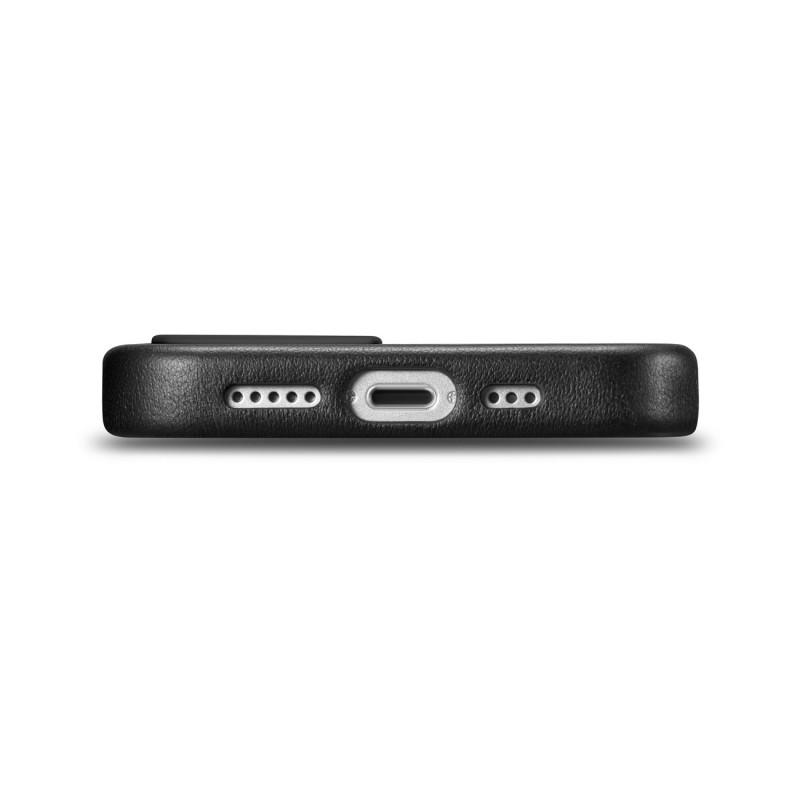 Natūralios odos dėklas iPhone 14 Plus MagSafe Case Leather, juodas