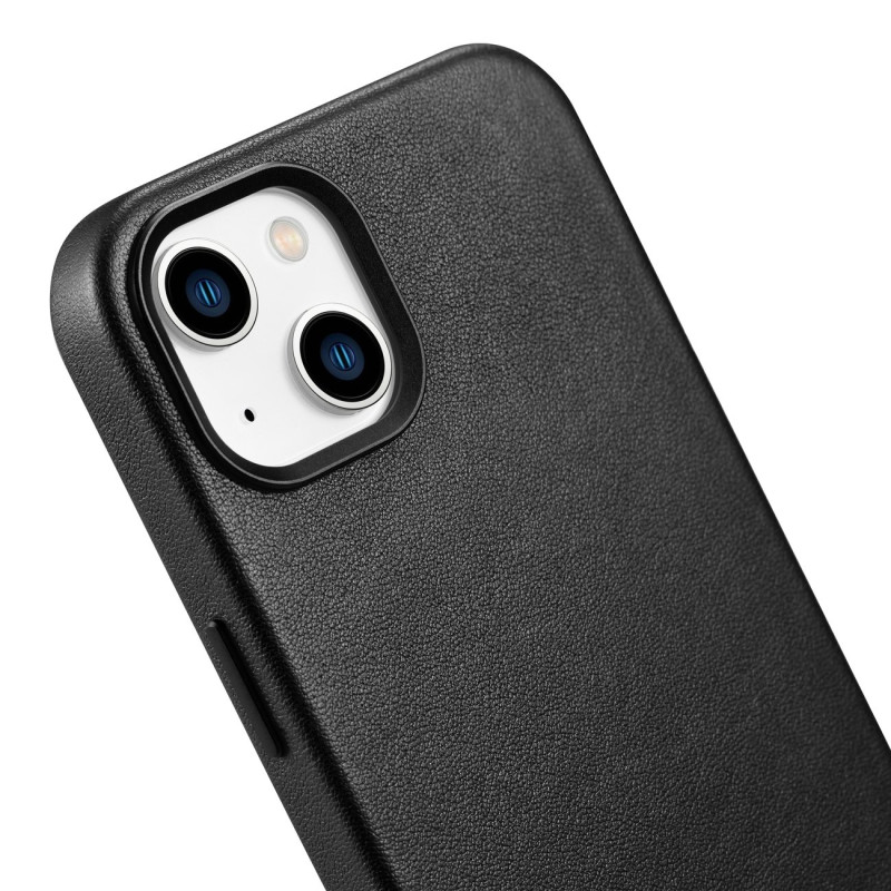 Natūralios odos dėklas iPhone 14 Plus MagSafe Case Leather, juodas