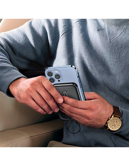 Maitinimo bankas su įmontuotu kabeliu Iphone Lightning 10000mAh PD QC3.0 juodas Maitinimo bankas su įmontuotu kabeliu Iphone Lightning 10000mAh PD QC3.0 juodas