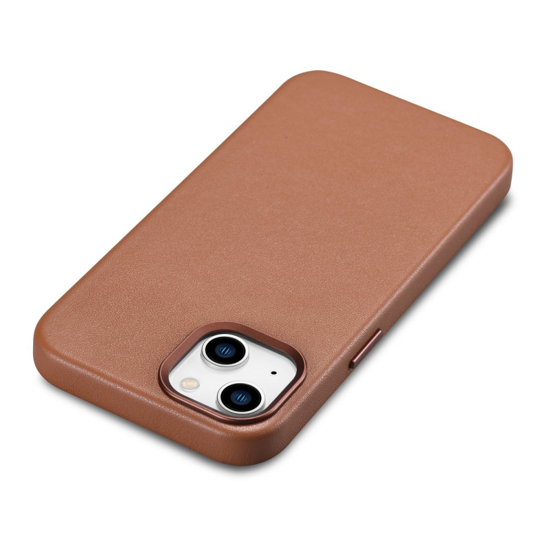 Natūralios odos dėklo dangtelis iPhone 14 Plus MagSafe Case Oda ruda