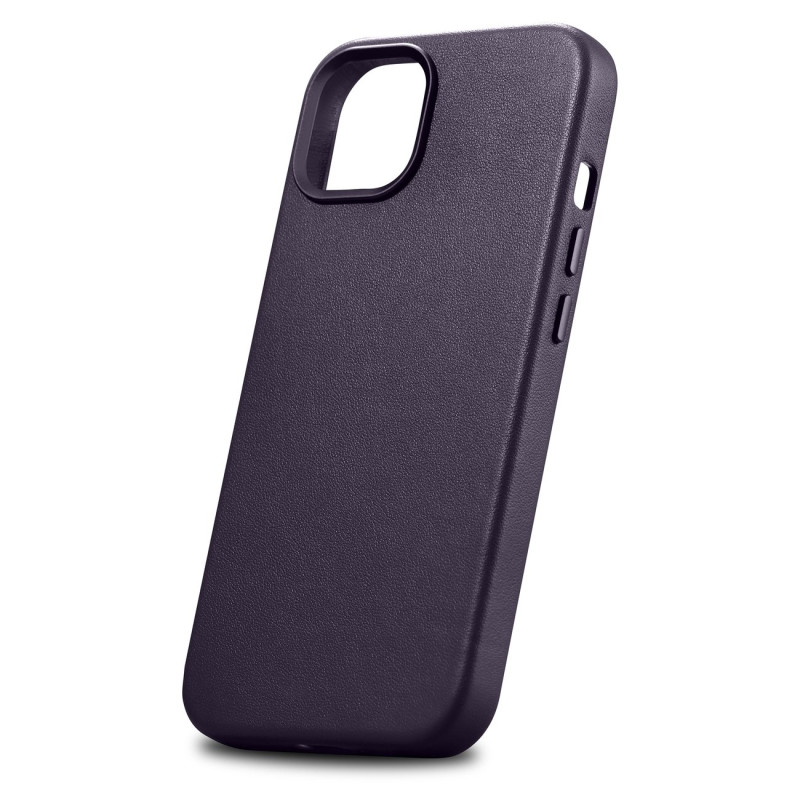 Natūralios odos dėklo dangtelis iPhone 14 Plus MagSafe Case Oda tamsiai violetinė