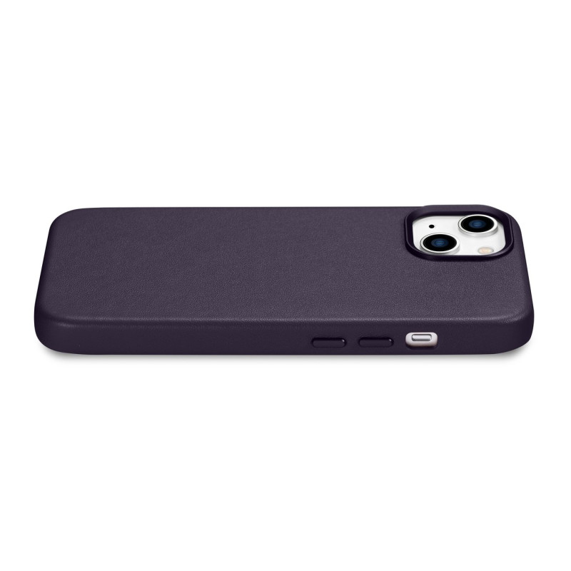 Natūralios odos dėklo dangtelis iPhone 14 Plus MagSafe Case Oda tamsiai violetinė