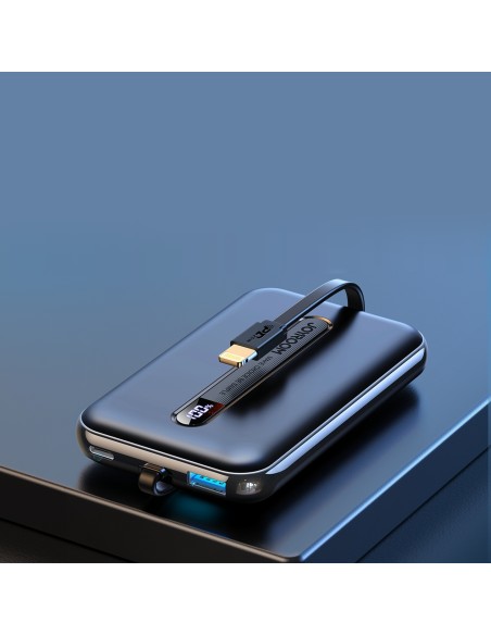 Maitinimo bankas su įmontuotu kabeliu Iphone Lightning 10000mAh PD QC3.0 juodas Maitinimo bankas su įmontuotu kabeliu Iphone Lightning 10000mAh PD QC3.0 juodas