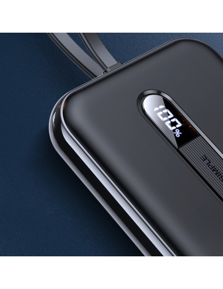 Maitinimo bankas su įmontuotu kabeliu Iphone Lightning 10000mAh PD QC3.0 juodas Maitinimo bankas su įmontuotu kabeliu Iphone Lightning 10000mAh PD QC3.0 juodas