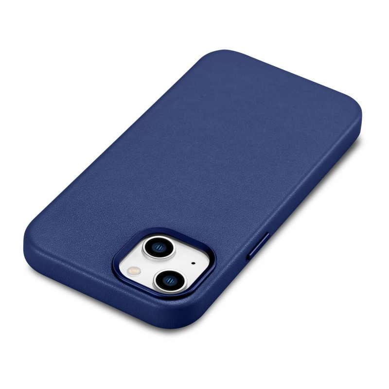 Natūralios odos dėklo dangtelis iPhone 14 Plus MagSafe Case Oda mėlyna