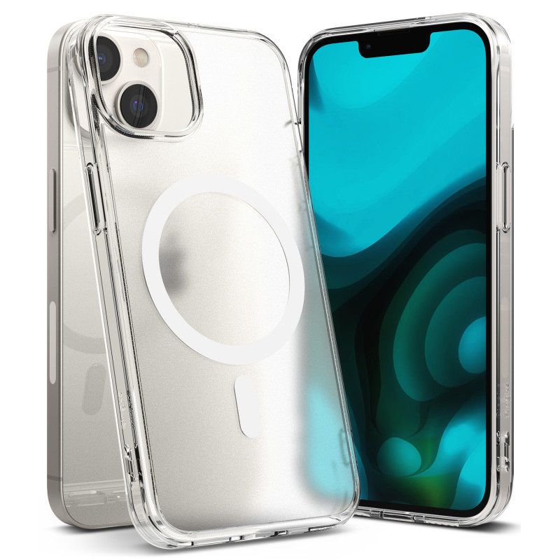 Apsauginis dėklas su dirželio skylutėmis skirtas iPhone 14 Plus 6,7" FUSION MAGNETIC MATTE CLEAR