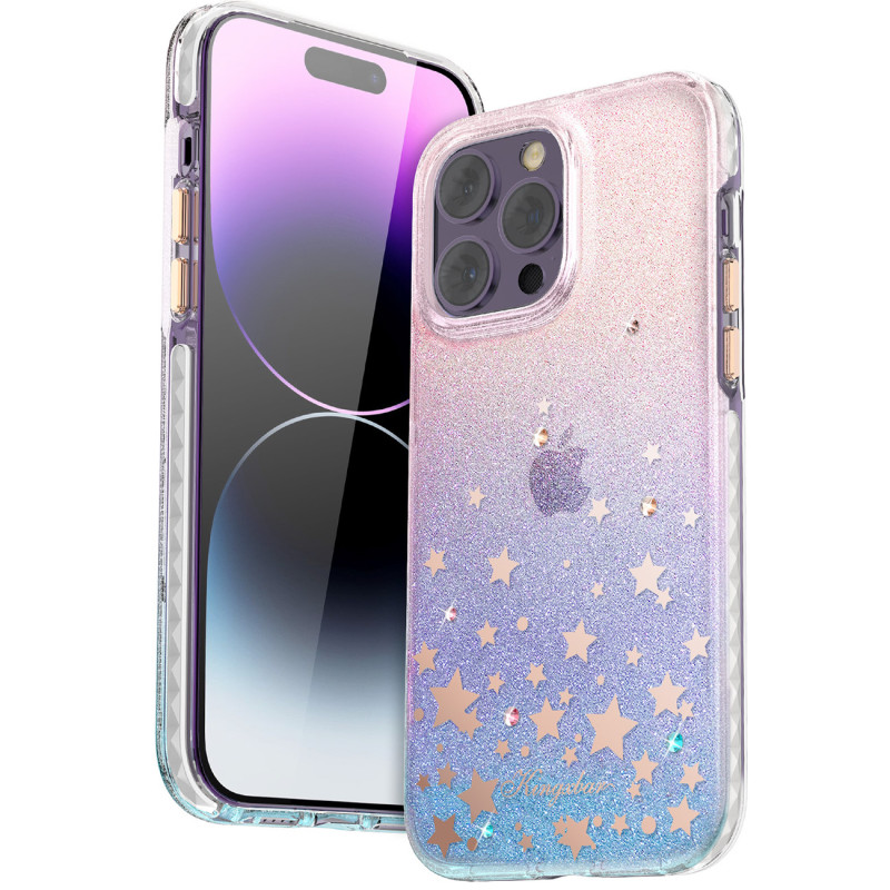 iPhone 14 Pro Heart Star serijos ZODIAC dėklas su žvaigždėmis