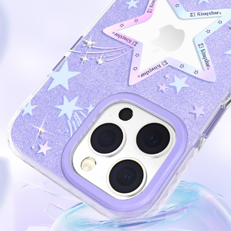 iPhone 14 Plus Heart Star serijos PURPLE STAR žvaigždės dėklas