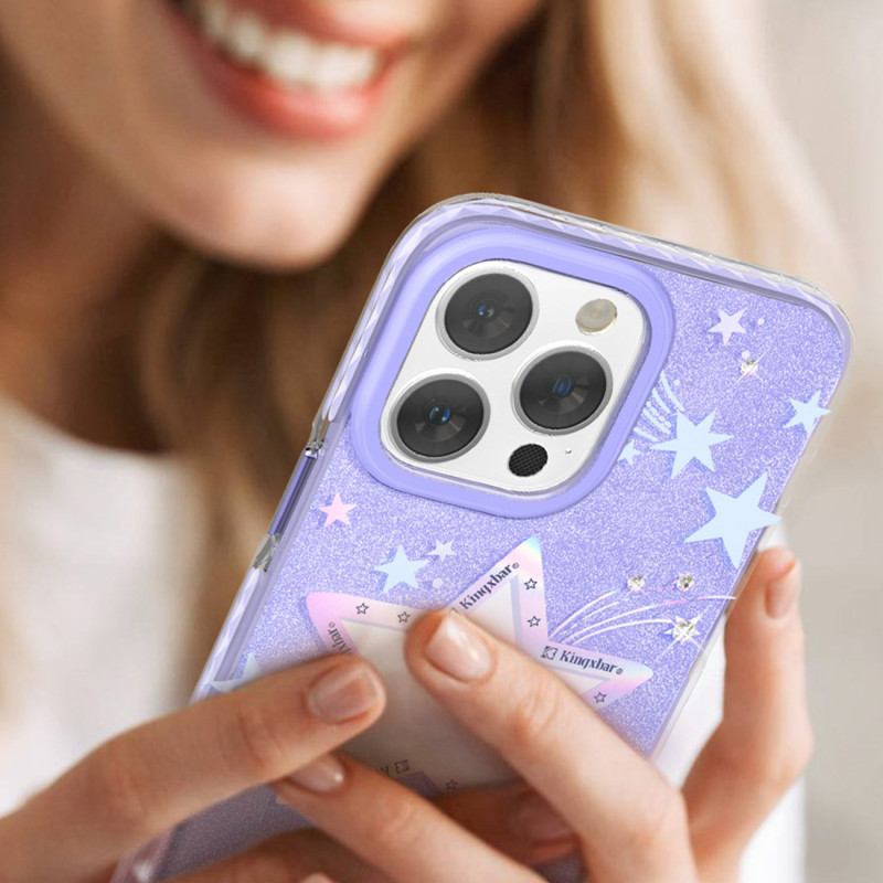 iPhone 14 Plus Heart Star serijos PURPLE STAR žvaigždės dėklas