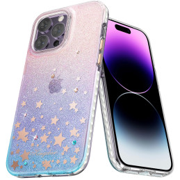 
iPhone 14 Pro Max Heart Star serijos ZODIAC dėklas su žvaigždėmis
