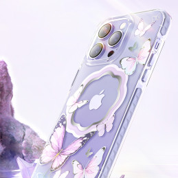 
Magnetinis dėklas su drugeliais skirtas iPhone 14 Plus MagSafe Butterfly Series mėlynai
