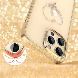 
iPhone 14 Plus dėklas dekoruotas Wish serijos auksiniais kristalais
