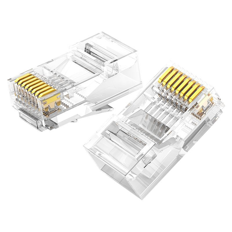 Kištukas RJ45 8P8C Cat 6 skaidrus SET 100vnt