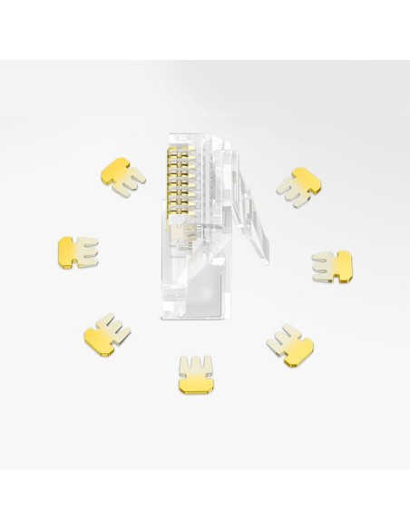 Kištukas RJ45 8P8C Cat 6 skaidrus SET 100vnt Kištukas RJ45 8P8C Cat 6 skaidrus SET 100vnt