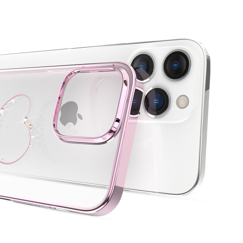 iPhone 14 Pro Max dėklas dekoruotas Wish serijos rožiniais kristalais