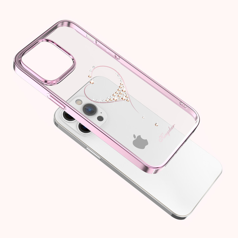 iPhone 14 Pro Max dėklas dekoruotas Wish serijos rožiniais kristalais