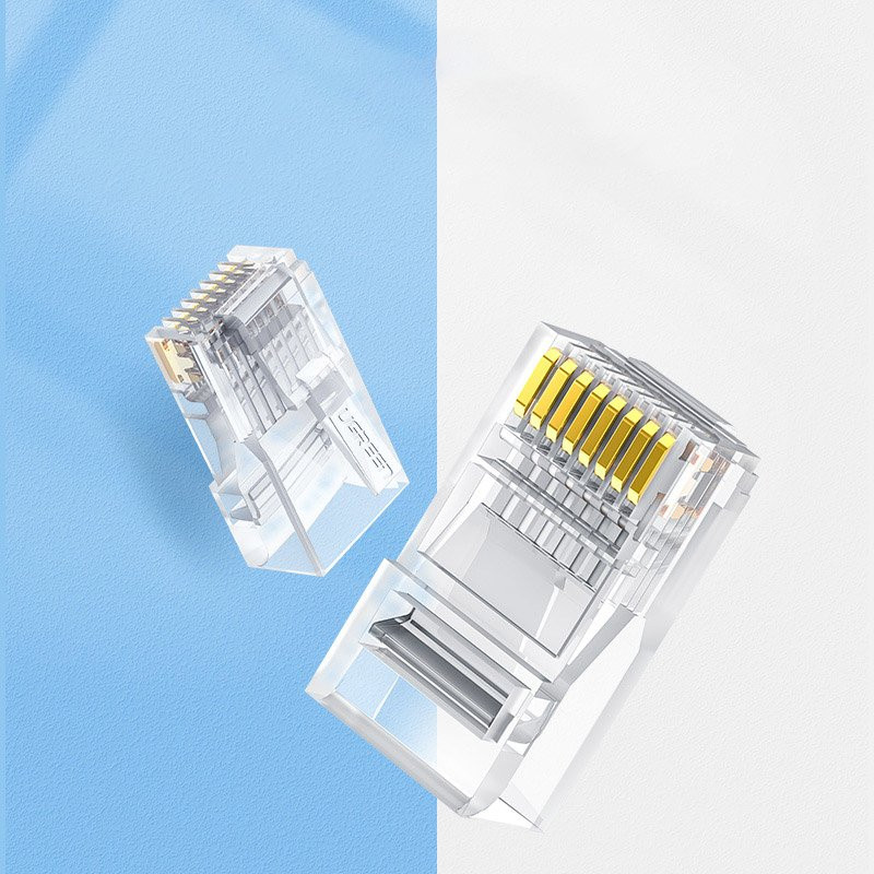 Kištukas RJ45 8P8C Cat 6 skaidrus SET 100vnt