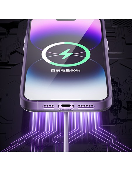 
Magnetinis dėklas iPhone 14 Pro MagSafe PQY Geek Series sidabras
