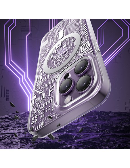 
Magnetinis dėklas iPhone 14 Pro MagSafe PQY Geek Series sidabras
