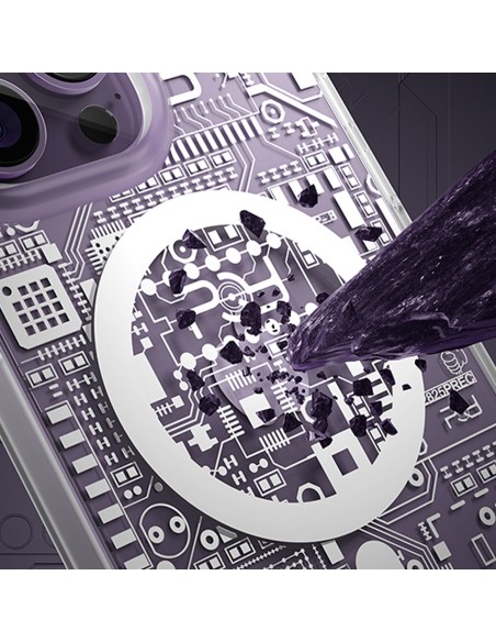 
Magnetinis dėklas iPhone 14 Pro MagSafe PQY Geek Series sidabras
