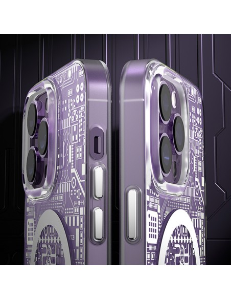 
Magnetinis dėklas iPhone 14 Pro MagSafe PQY Geek Series sidabras
