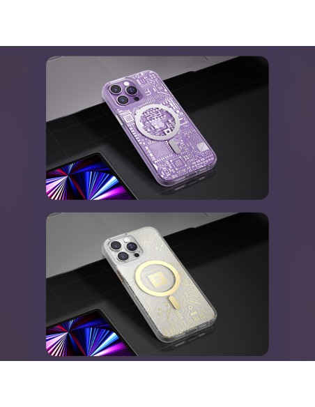 
Magnetinis dėklas iPhone 14 Pro MagSafe PQY Geek Series sidabras
